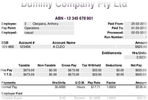 pay slip