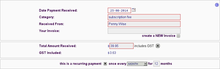 recurring receipts